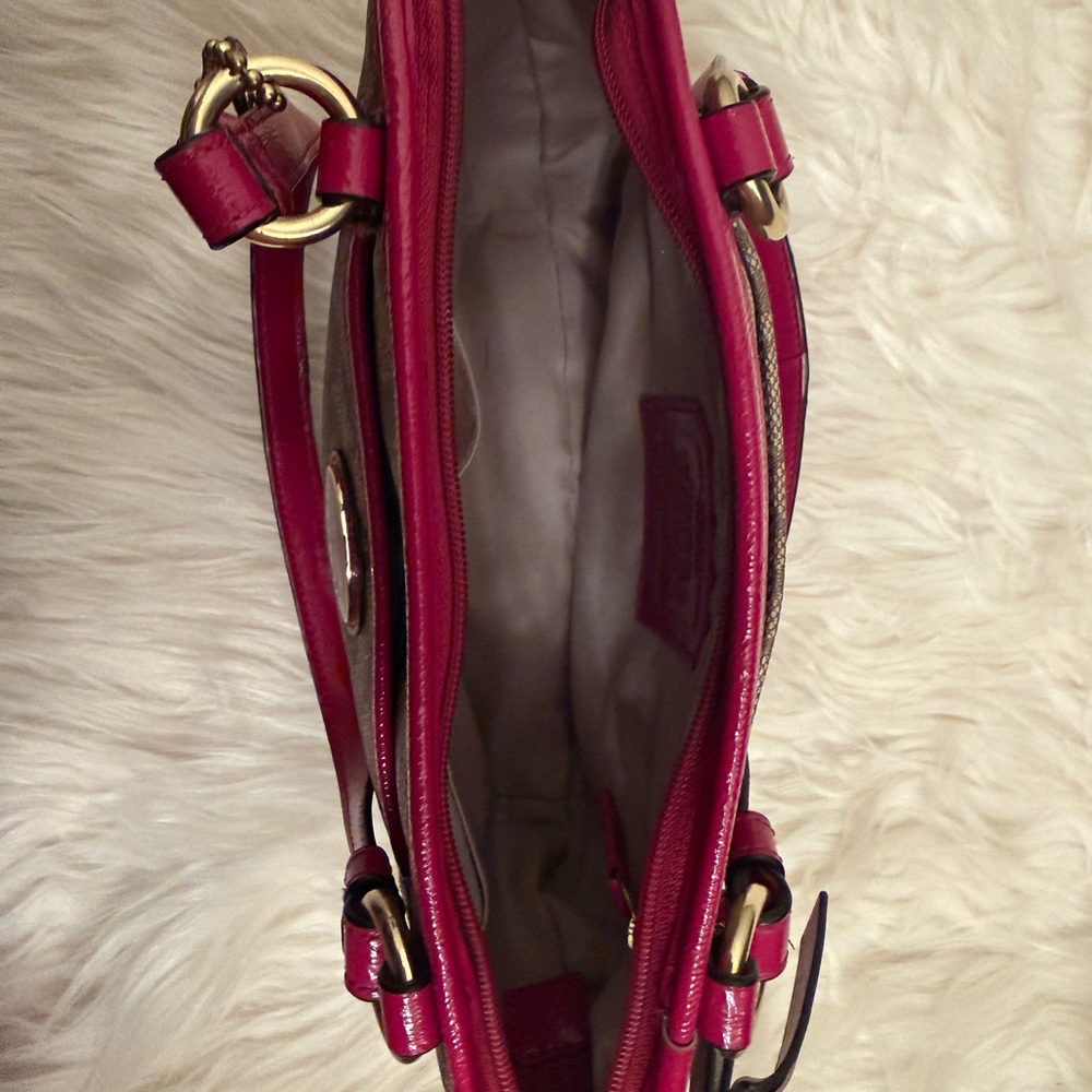 Coach Tan and Pink Shoulder Bag - Picture 6 of 9